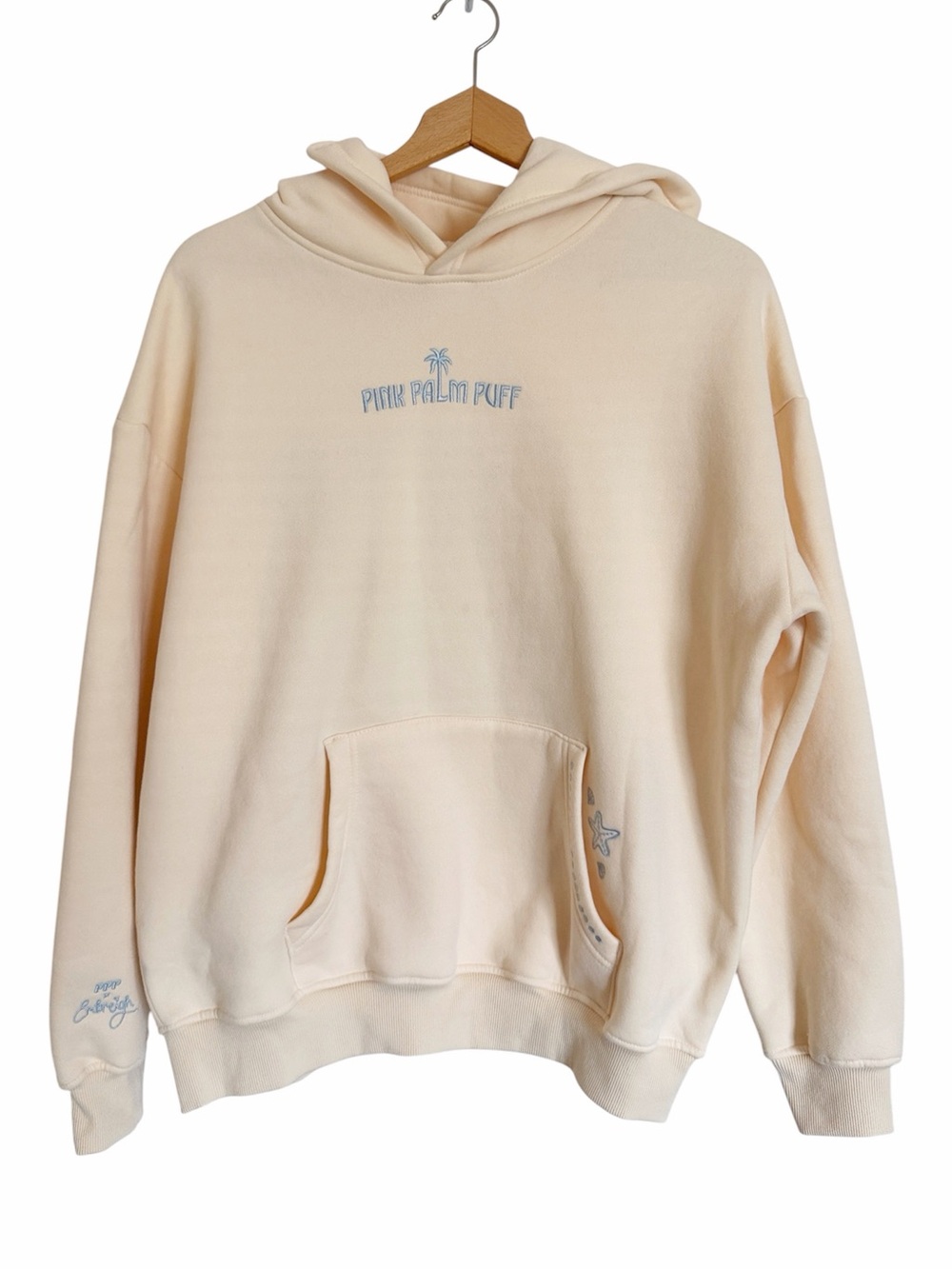 Pink Palm Puff x Embreigh Live in the Moment Sand Sweatshirt Hoodie size S